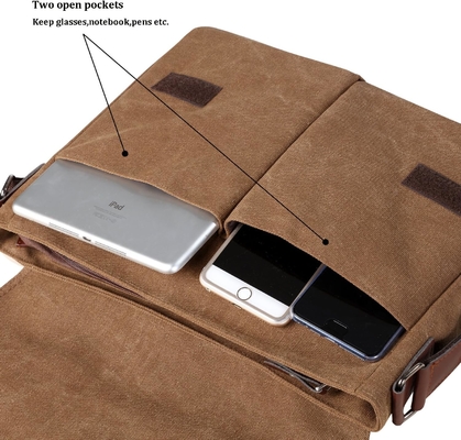 VINTAGE CANVAS SATCHEL MESSENGER BAG Erkekler için Kadınlar için,Gezek omuz çantası 13.5 &quot;Laptop çantaları kitap çantası