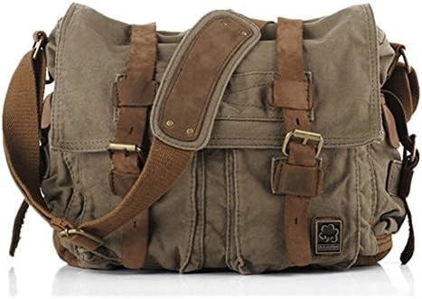 SECHUNK VINTAGE askeri deri kumaşlar laptop çantalar mesajer çantalar orta