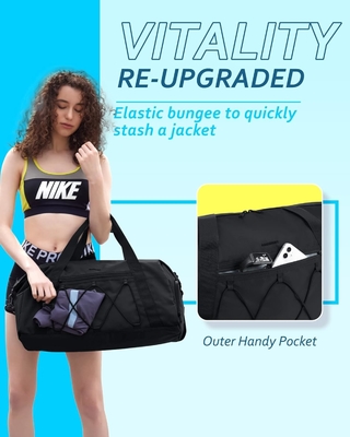 BAGSMART spor çantası ayakkabı bölmesi ve ıslak cebesiyle, hafif spor seyahat çantası, C TO STORE SPORTS SHOES WATER