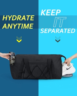 BAGSMART spor çantası ayakkabı bölmesi ve ıslak cebesiyle, hafif spor seyahat çantası, C TO STORE SPORTS SHOES WATER