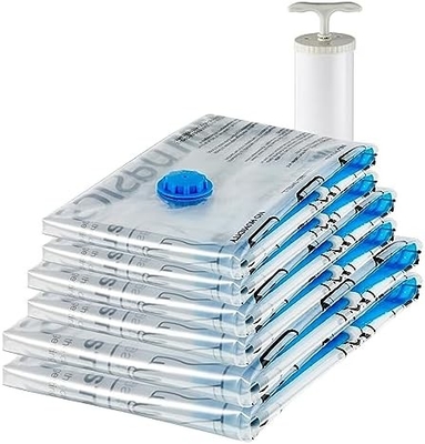 Amazon Basics Vakum Sıkıştırma fermuarlı depolama poşetleri el pompası ile, orta, 5 paket, beyaz, gök mavi