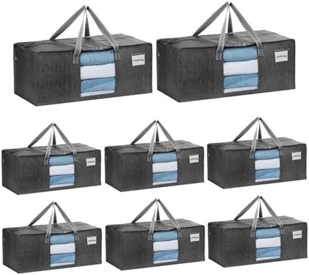 VENO 4 Paket Taşınma Çantaları Plastik Depolama Çantaları Giyim Organizasyonu Büyük W Kapak/Zip. Paketleme Kutuları/Koruğular Alternatif.
