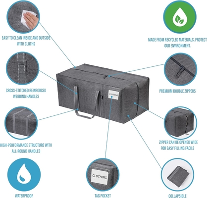 VENO 4 Paket Taşınma Çantaları Plastik Depolama Çantaları Giyim Organizasyonu Büyük W Kapak/Zip. Paketleme Kutuları/Koruğular Alternatif.