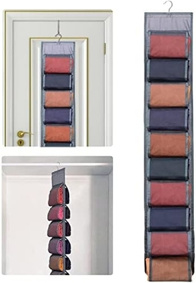 Dolap için Legging Depolama Organizer, Asılı Dolap Organizer Sistemi, 20 Roll ile Gri Kıyafet Dolap Sahibi