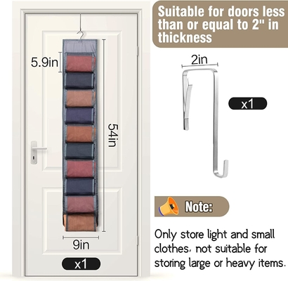 Dolap için Legging Depolama Organizer, Asılı Dolap Organizer Sistemi, 20 Roll ile Gri Kıyafet Dolap Sahibi