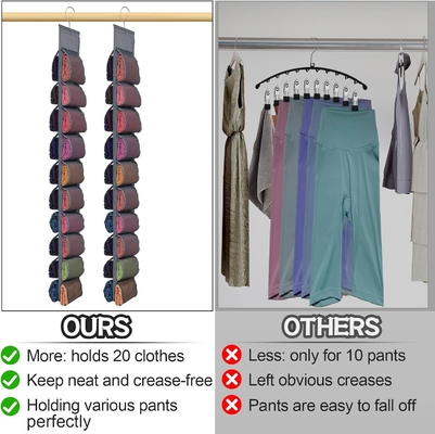 Dolap için Legging Depolama Organizer, Asılı Dolap Organizer Sistemi, 20 Roll ile Gri Kıyafet Dolap Sahibi