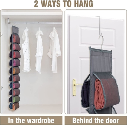 Dolap için Legging Depolama Organizer, Asılı Dolap Organizer Sistemi, 20 Roll ile Gri Kıyafet Dolap Sahibi