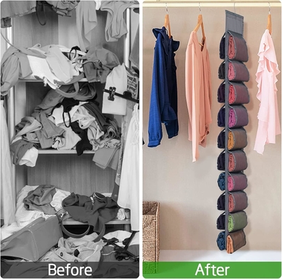 Dolap için Legging Depolama Organizer, Asılı Dolap Organizer Sistemi, 20 Roll ile Gri Kıyafet Dolap Sahibi
