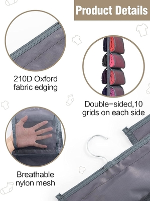 Dolap için Legging Depolama Organizer, Asılı Dolap Organizer Sistemi, 20 Roll ile Gri Kıyafet Dolap Sahibi