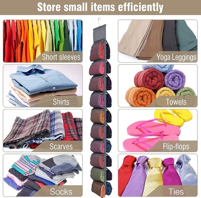 Dolap için Legging Depolama Organizer, Asılı Dolap Organizer Sistemi, 20 Roll ile Gri Kıyafet Dolap Sahibi