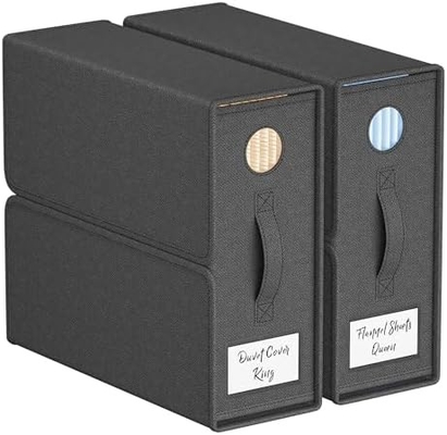 Çarşaf Organizatörleri ve Depolama, 4 Paket, Kraliçe/Kral Boyutu (Gri), Çarşaf Organizatörü, Çarşaflar İçin Kumaş Depolama Kutusu,