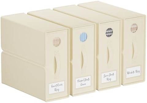 Çarşaf Organizatörleri ve Depolama, 4 Paket, Kraliçe/Kral Boyutu (Gri), Çarşaf Organizatörü, Çarşaflar İçin Kumaş Depolama Kutusu,
