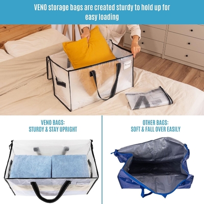 VENO 6 paket taşıma çantaları, yorgan ve battaniye depolama çantaları dolap için, taşıma kutuları, kapaklı kutular alternatif,