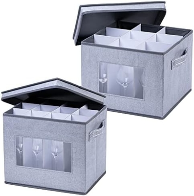 VENO 2 Paket Şarap Cam Saklama Kutusu Kapak ve El ile, Cam Ürünleri, Çin Organizer, Taşınma, Taşıma için Harika.