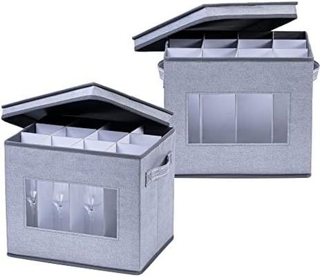 VENO 2 Paket Şarap Cam Saklama Kutusu Kapak ve El ile, Cam Ürünleri, Çin Organizer, Taşınma, Taşıma için Harika.