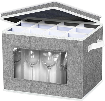 HOMYFORT Şarap camı STEMWARE depolama çantaları, CHINA depolama konteynerleri bölücüler ile kutu 12 kristal cam için sert kabuk