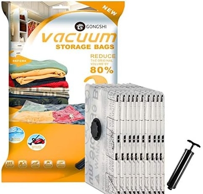 12 Paket vakum depolama çantası (3 X JUMBO, 3 X BÜYÜK, 3 X Orta, 3 X KİŞİ), alan tasarrufu yapan mühürleyici sıkıştırma çantası