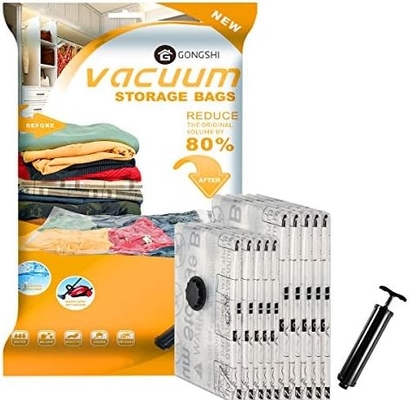 12 Paket vakum depolama çantası (3 X JUMBO, 3 X BÜYÜK, 3 X Orta, 3 X KİŞİ), alan tasarrufu yapan mühürleyici sıkıştırma çantası