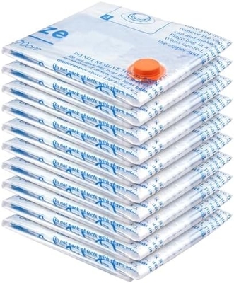 Elektrikli hava pompası olan 8 paket vakum depolama çantası,2 jumbo,2 büyük,2 orta,2 küçük çanta