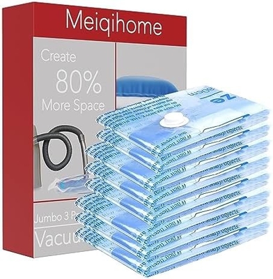 Elektrikli hava pompası olan 8 paket vakum depolama çantası,2 jumbo,2 büyük,2 orta,2 küçük çanta