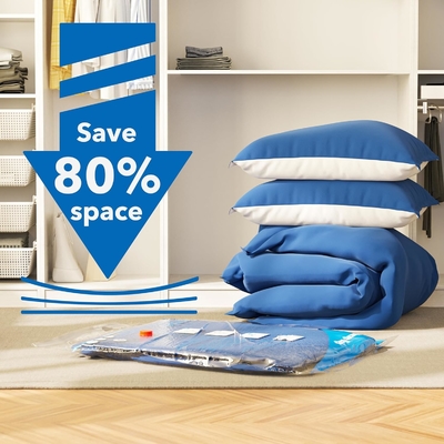 Elektrikli hava pompası olan 8 paket vakum depolama çantası,2 jumbo,2 büyük,2 orta,2 küçük çanta