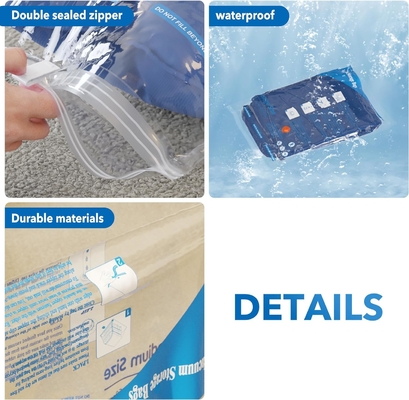 Elektrikli hava pompası olan 8 paket vakum depolama çantası,2 jumbo,2 büyük,2 orta,2 küçük çanta
