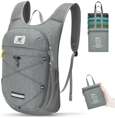 SKYSPER Katlanabilir Yürüyüş Sırt Çantası - 10L Küçük Hafif Gündüz Çantası Erkekler için Nefes Alıcı Seyahat Sırt Çantası Kadınlar