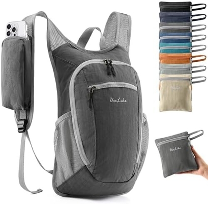 10L Küçük Yürüyüş Sırt Çantası Seyahat Sırt Çantası Hafif Paketlenen Sırt Çantası Kadınlar Erkekler ((Beige)