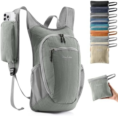 10L Küçük Yürüyüş Sırt Çantası Seyahat Sırt Çantası Hafif Paketlenen Sırt Çantası Kadınlar Erkekler ((Beige)
