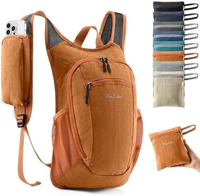 10L Küçük Yürüyüş Sırt Çantası Seyahat Sırt Çantası Hafif Paketlenen Sırt Çantası Kadınlar Erkekler ((Beige)