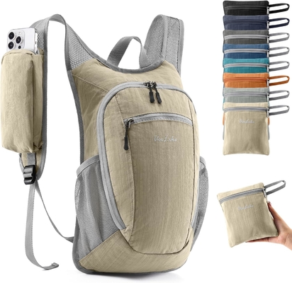 10L Küçük Yürüyüş Sırt Çantası Seyahat Sırt Çantası Hafif Paketlenen Sırt Çantası Kadınlar Erkekler ((Beige)