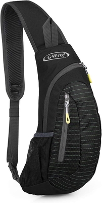 G4Free Sling Bags Erkek ve Kadın Omuz Sırt Çantası Küçük Çapraz Vücut Göğüs Sling Sırt Çantası (Siyah)