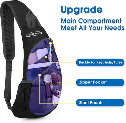 G4Free Sling Bags Erkek ve Kadın Omuz Sırt Çantası Küçük Çapraz Vücut Göğüs Sling Sırt Çantası (Siyah)