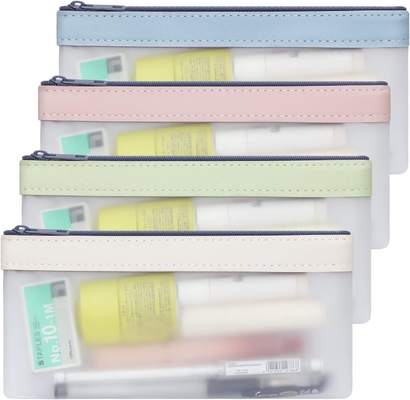 Classycoo Kalem Kutusu 4 Paket Fermuar Kalem Cüzdanı, Çok Fonksiyonlu Açık Kalem Çantası Organizer Kağıtçılığı Depolama Çantası