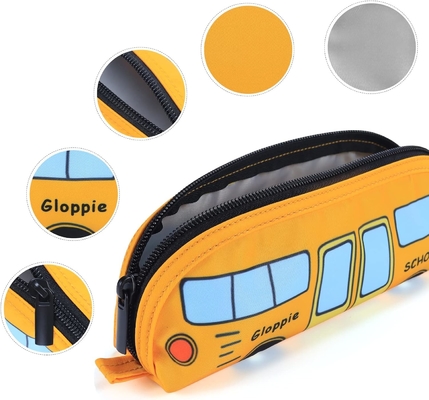 Gloppie Cute Kalem Kutusu Kawaii Kalem Çantası Küçük Kalem Kutusu Sade Kalem Çantaları Fermuarlı Kalem Kutusu Otobüs Kalem Kutusu