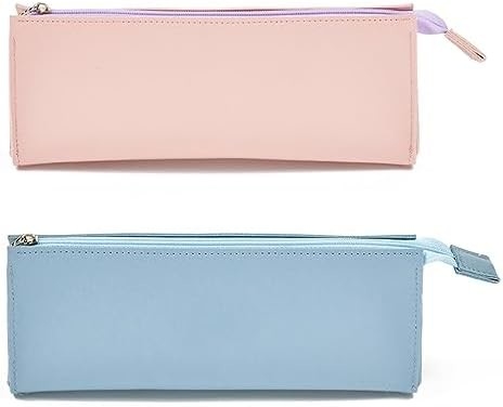 ISuperb 4 Pcs Küçük Kalem Kutusu PU Deri Kalem Çantası Su geçirmez Organizer Depolama Çantası Kadınlar İçin Kozmetik Fermuar Çantası