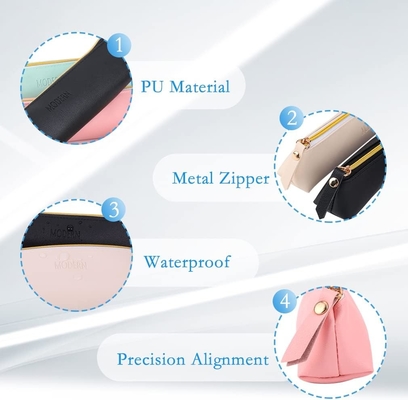 ISuperb 4 Pcs Küçük Kalem Kutusu PU Deri Kalem Çantası Su geçirmez Organizer Depolama Çantası Kadınlar İçin Kozmetik Fermuar Çantası