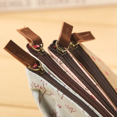 Kalem Kutusu, Tatlı Çiçekli Çiçekli Tuval Fermuar Kalem Kutusu Tatlı Kumaş Çiçekli Ağaç Kalem Çantaları Tedarikler 4 Pcs