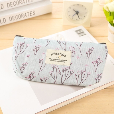 Kalem Kutusu, Tatlı Çiçekli Çiçekli Tuval Fermuar Kalem Kutusu Tatlı Kumaş Çiçekli Ağaç Kalem Çantaları Tedarikler 4 Pcs