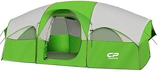 CAMPROS CP Çadırı 8 kişilik Kamp Çadırları Hava Duruma Dirençli Aile Çadırı 5 Büyük Ağıllı Pencereler, Çift Katmanlı, Bölünmüş