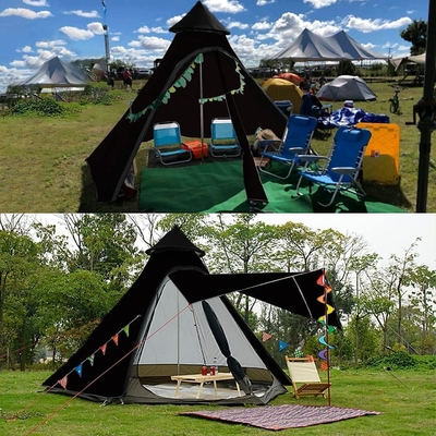 12'x10'x8'Dome Kamp Çadırı 5-6 kişi 4 Sezon Çift Katman Su geçirmez Anti-UV Rüzgar geçirmez Çadırlar Aile Açık Hava Kampı