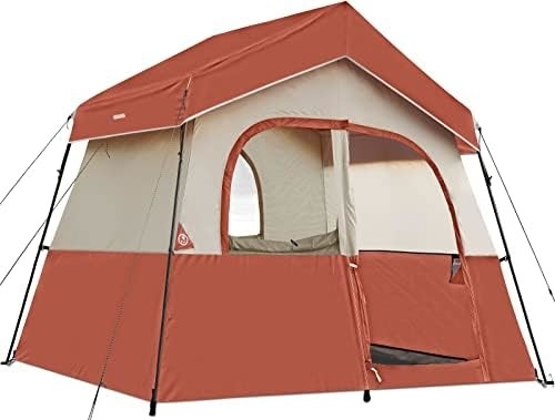 HIKERGARDEN 6 kişilik kamp çadırı - Kamp için taşınabilir kolay kurulmuş aile çadırı, rüzgar geçirmez kumaş kabin çadırı dışarıda