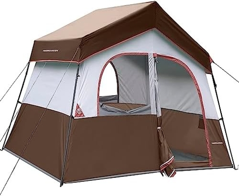 HIKERGARDEN 6 kişilik kamp çadırı - Kamp için taşınabilir kolay kurulmuş aile çadırı, rüzgar geçirmez kumaş kabin çadırı dışarıda