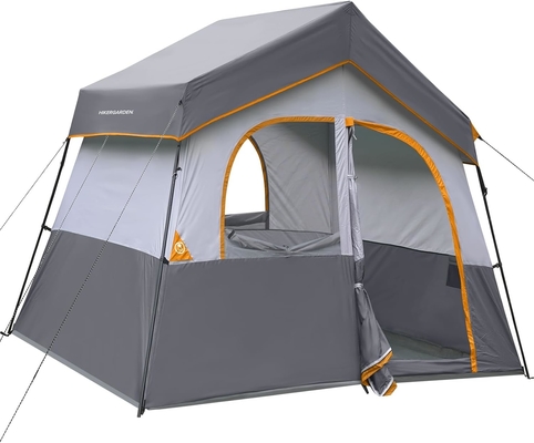 HIKERGARDEN 6 kişilik kamp çadırı - Kamp için taşınabilir kolay kurulmuş aile çadırı, rüzgar geçirmez kumaş kabin çadırı dışarıda