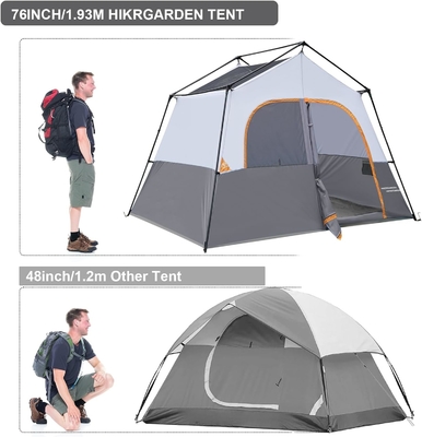 HIKERGARDEN 6 kişilik kamp çadırı - Kamp için taşınabilir kolay kurulmuş aile çadırı, rüzgar geçirmez kumaş kabin çadırı dışarıda