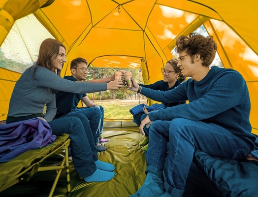 KAZOO 2/4 kişilik Kamp Çadırı Dış Su geçirmez Aile Büyük Çadırlar 2/4 kişilik kolay kurulum Çadırı Veranda Çift katmanlı