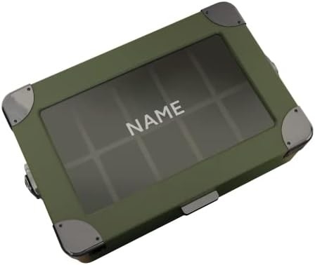 CASE ELEGANCE Askeri 10 Slot Saat Kutusu Erkekler için CASE Organizer, Gerçek Cam Üstü, Modüler Valet Tepsisi,