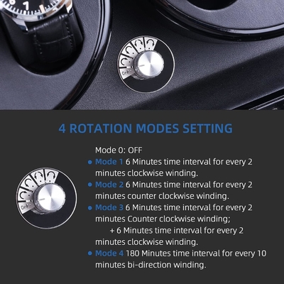 Otomatik saatler için saat sargıcısı, XTELARY Lüks 4 Motorlu dörtlü saat sargıcısı Güvenli ve ahşap ekran kutusu 8 + 9 Depolama