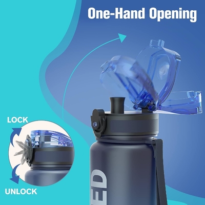 32 oz Motivasyon Sporsu Su Şişesi Zaman İşareti - İçme Zamanı - Tritan, BPA Serbest, Geniş Ağız Sızdırmaz,