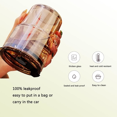 13oz/400ml Tumbler Su Bardakları, Samanlı ve Kapaklı Bardaklar Kahve, Buzlu Çay, Kalın Duvarlı İzole Edilmiş Camlar İçin Taşı